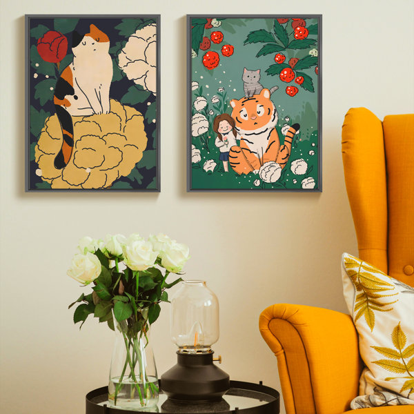 Red Barrel Studio® Abstract Modern Framed On Canvas 2 Pieces by HZLJ Print Wayfair